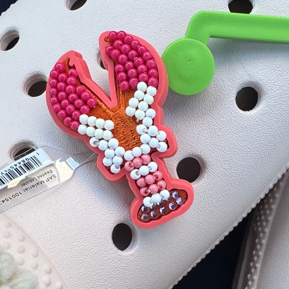 CROCS Pink and Red Lobster Shoe Charm